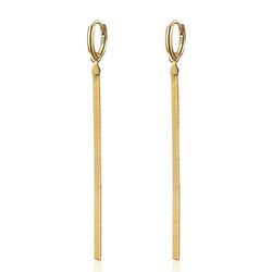 Pendientes Plata Dorada 13mm + 70mm PE00793DO Aro Cadena