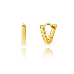 Pendientes Plata Dorada 13x12mm PEL1321DO13 Triángulo En Brillo