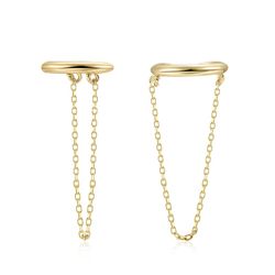 Pendientes Plata Dorada 13x2mm PE00806DO Earcuff