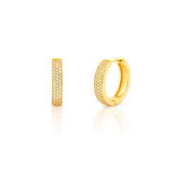 Pendientes Plata Dorada 14,25mm PEZ1555DO10 Aro Circonitas