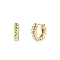 Pendientes Plata Dorada 15.5mm Y 10.5mm PEL0915DO Aro Trenzado