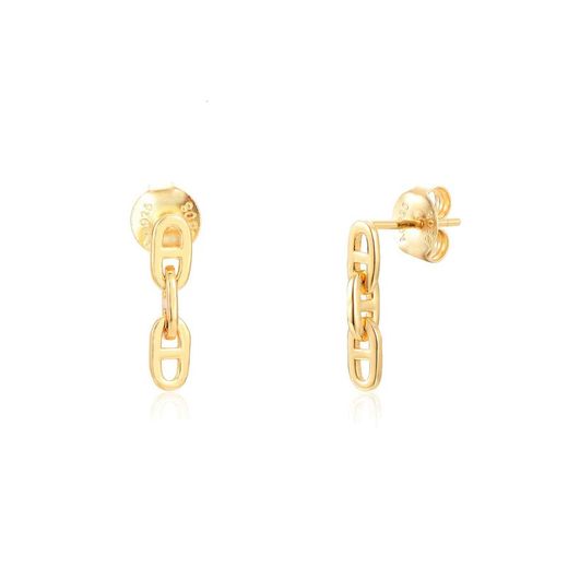 Pendientes Plata Dorada 15mm PEL0981DO Eslabón