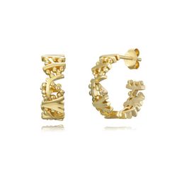 Pendientes Plata Dorada 15mm PEL1195DO Semi Aro