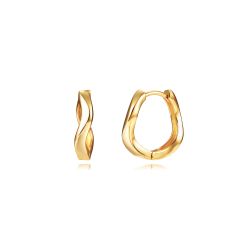 Pendientes Plata Dorada 15mm PEL1260DO Aro Deformado