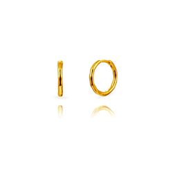 Pendientes Plata Dorada 15mm PEL1360DOXX15 Aro Pulido En Brillo