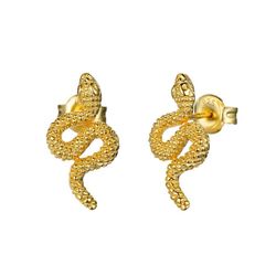 Pendientes Plata Dorada 15x8mm PE00665DO Serpiente
