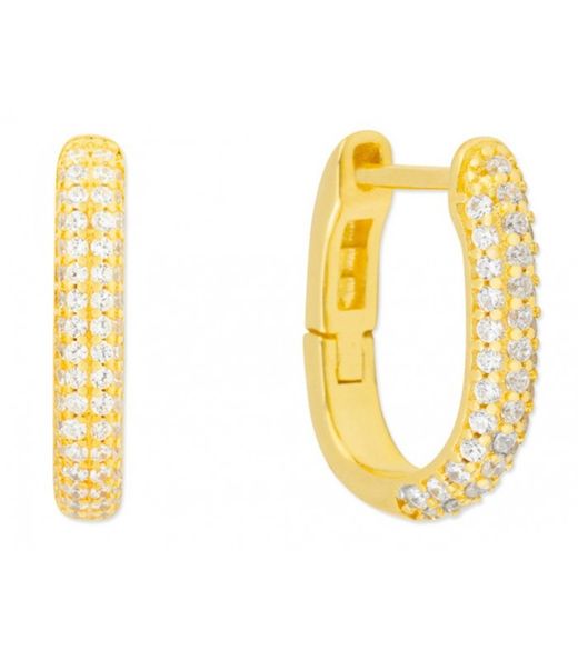 Arracades Plata Daurada 18mm Liska MED234A-D Circonites