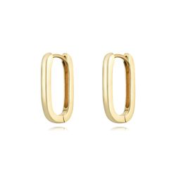 Pendientes Plata Dorada 19mm PEL1178DO Aro Rectangular