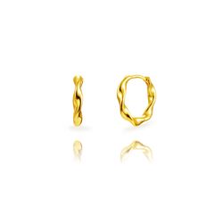 Pendientes Plata Dorada 19mm PEL1380DO Aro Espiral