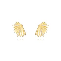 Pendientes Plata Dorada 19mm PEZ1504DO Destello Circonitas