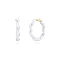 Pendientes Plata Dorada 19x3mm PEL1129DOEW Espiral Enamel