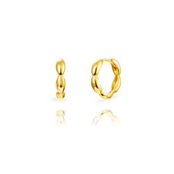 Pendientes Plata Dorada 20mm PEL1378DO20 Aro Gota