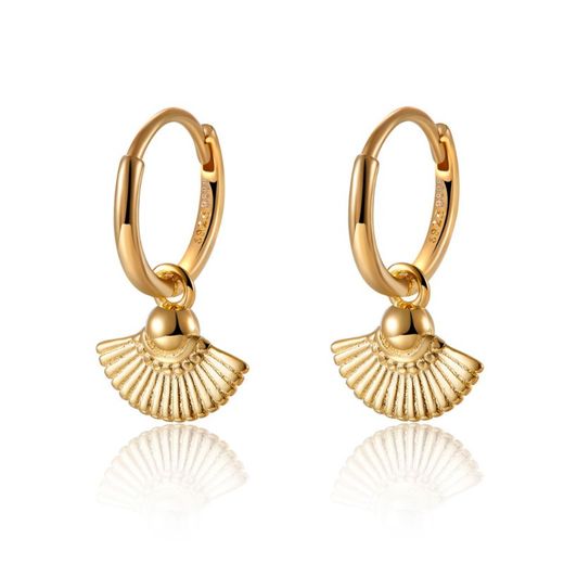 Gold Plated Silver Earrings 21mm PE00639DO Fan Hoop