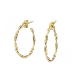Pendientes Plata Dorada 2,5cm Liska LAF6210A-D Semiaro Trenzado