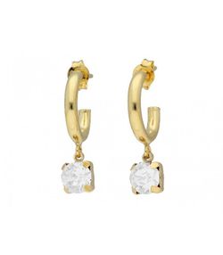Boucles d'oreilles Argent Doré 2.5cm Liska LSW4298A-DLT Demi-créoles Zircone