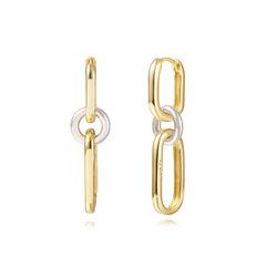 Pendientes Plata Dorada 25mm PEL1264DO Eslabón