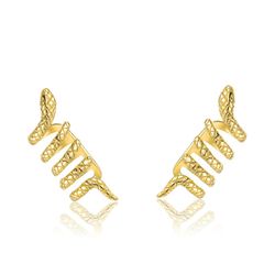 Pendientes Plata Dorada 25x10mm PE00739DO Earcuff Serpiente