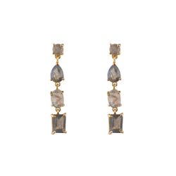 Pendientes Plata Dorada 35mm PEM0311DOLA Colgante Minerales Labradorita