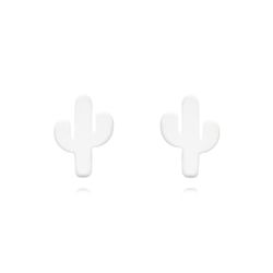 Pendientes Plata Dorada 4x6mm PEL1124DOEW Cactus Enamel
