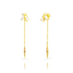 Pendientes Plata Dorada 56mm PEZ1678DOVA Mariposa Circonitas Multicolor