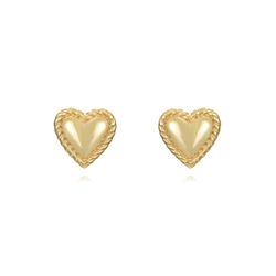 Pendientes Plata Dorada 5mm PEL1139DO Corazón