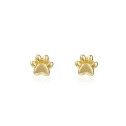 Pendientes Plata Dorada 5x5mm PEL0927DO Huella De Perro
