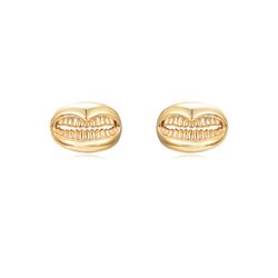 Pendientes Plata Dorada 6x4mm PEL1009DO Caracola