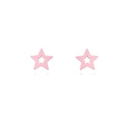 Pendientes Plata Dorada 6,5mm PEL1089DOEP Estrella Enamel