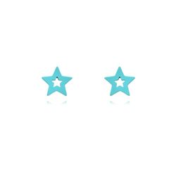 Pendientes Plata Dorada 6,5mm PEL1089DOET Estrella Enamel