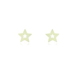 Pendientes Plata Dorada 6,5mm PEL1089DOME Estrella Enamel