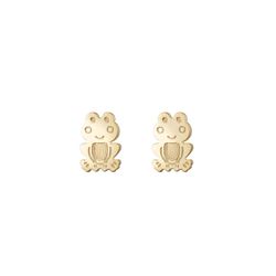 Pendientes Plata Dorada 6,5mm PEL1205DO Rana