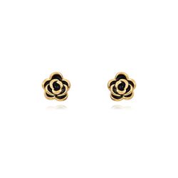 Pendientes Plata Dorada 6mm PEL1068DOEN Rosa Enamel