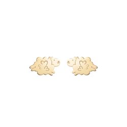 Pendientes Plata Dorada 6mm PEL1224DO Oveja