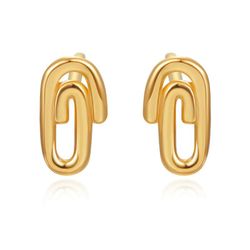Boucles d'oreilles Argent Doré 6x4mm PE00799DO Clips