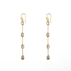 Pendientes Plata Dorada 70mm PEM0340DOLA Colgante Minerales Labradorita