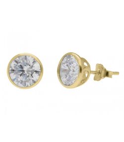 Pendientes Plata Dorada 7mm Liska LAD4605A-7 Circonita