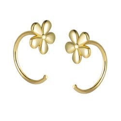 Pendientes Plata Dorada 7mm PEL0973DO Flor