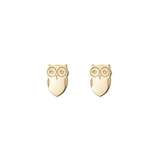Gold Plated Silver Earrings 7mm PEL1212DO Owl