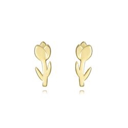 Pendientes Plata Dorada 8mm PEL1185DO Tulipán