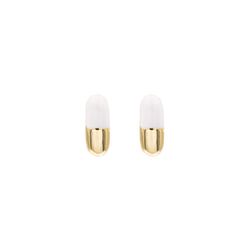 Pendientes Plata Dorada 8x3mm PEL0884DOEWXX Cápsula Enamel