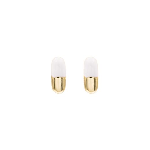 Arracades Plata Daurada 8x3mm PEL0884DOEWXX Càpsula Enamel