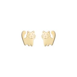 Pendientes Plata Dorada 9,5mm PEL1213DO Gato