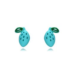 Pendientes Plata Dorada 9x6mm PEL1130DOET Limón Enamel