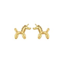 Pendientes Plata Dorada 9x7mm PEL1040DO Unicornio Globo