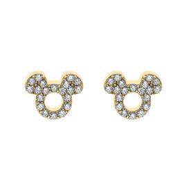 Pendientes Plata Dorada AG0134P Mickey Mouse Circonitas
