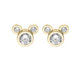 Pendientes Plata Dorada AG0136P Mickey Mouse Circonitas