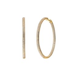 Pendientes Plata Dorada Aro Circonitas 48mm PEZ1498DO65