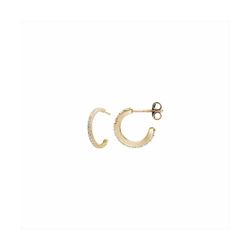 Pendientes Plata Dorada E01859GP Aro Abierto Con Circonitas