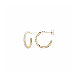 Pendientes Plata Dorada E15510GP Aro Abierto Con Circonitas
