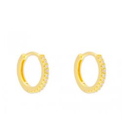 Pendientes Plata Dorada Liska 12mm MED142A-12D Aro Liso Circonitas